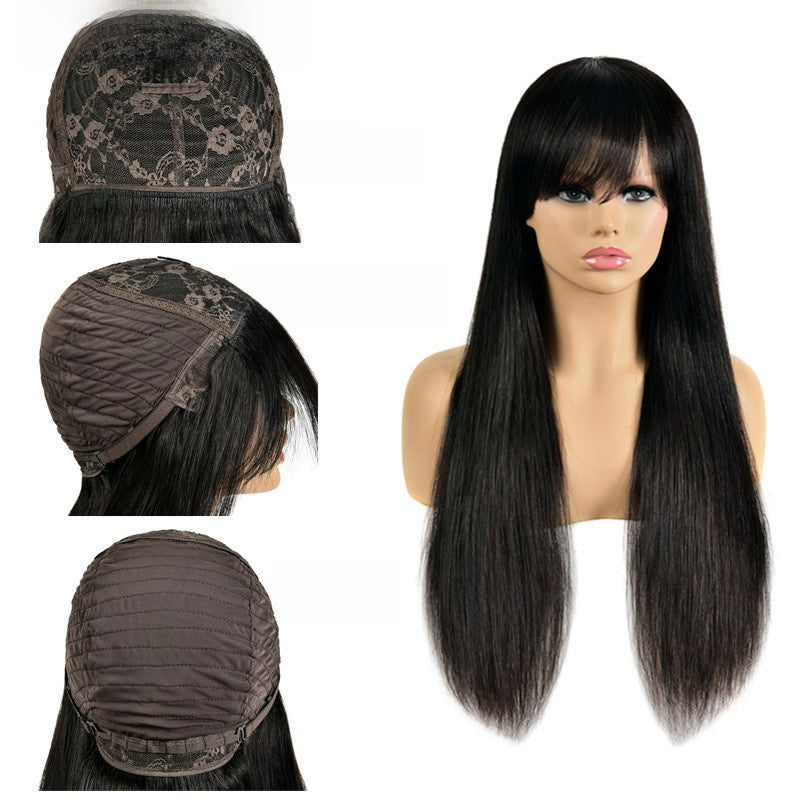 Headgear Straight Wigs Brazilian Hair Real Human Hair Long Straight Wig