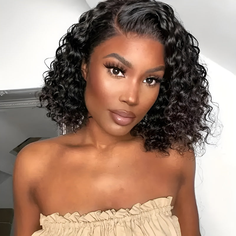 Lace Wig Women's Small Curly Short Curly Hair Afro Fluffy Natural Full Head Wig