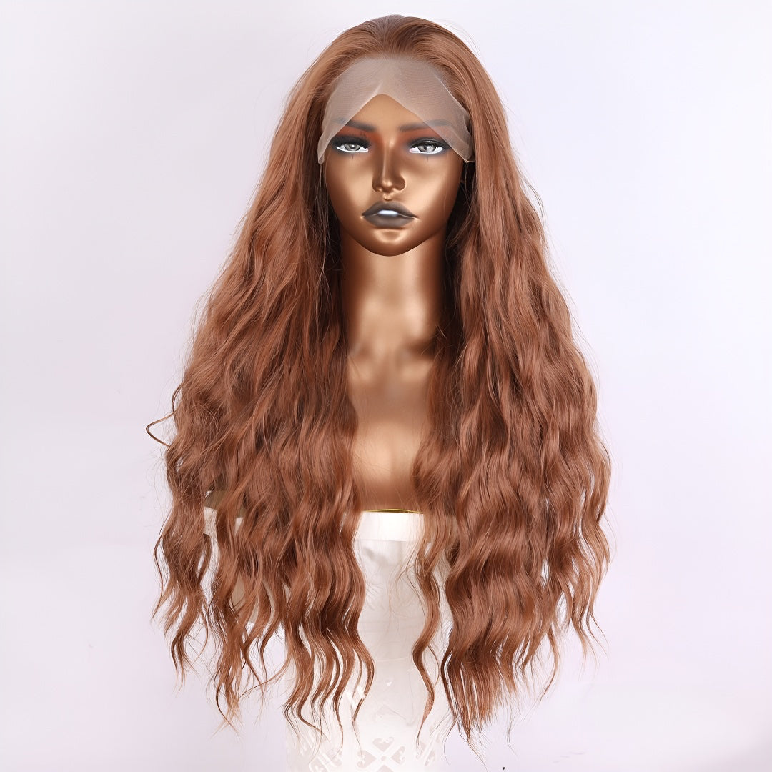 New 13*4 Front Lace White Long Curly Big Wave Women's Wig