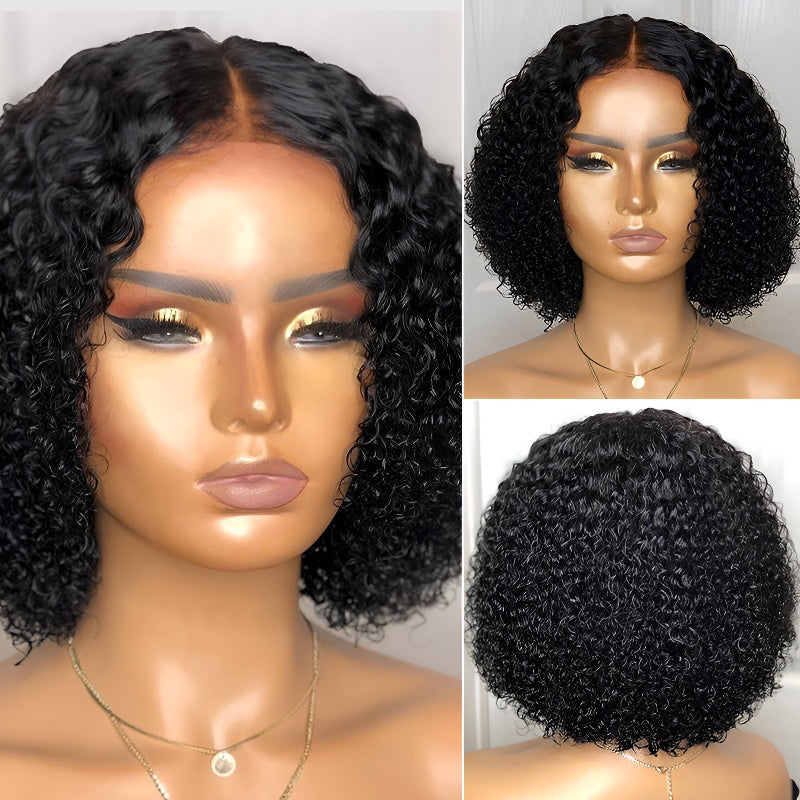 Wig for Women Short Curly Hair Middle Part Fluffy African Small Curly Hair Short Wig