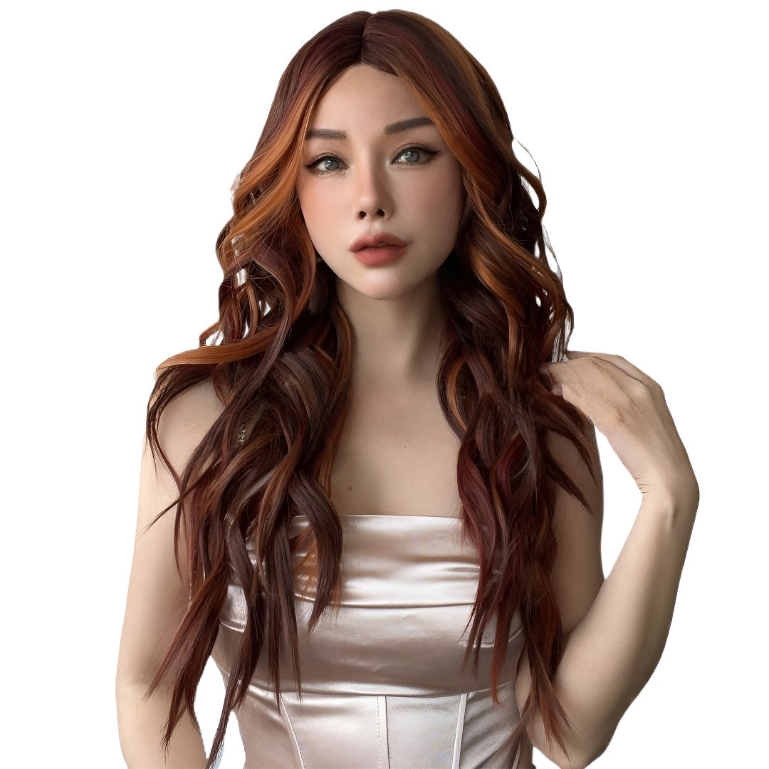 European and American Style Lace Front Wig Coffee Color Curly Hair Hot-Selling Wig