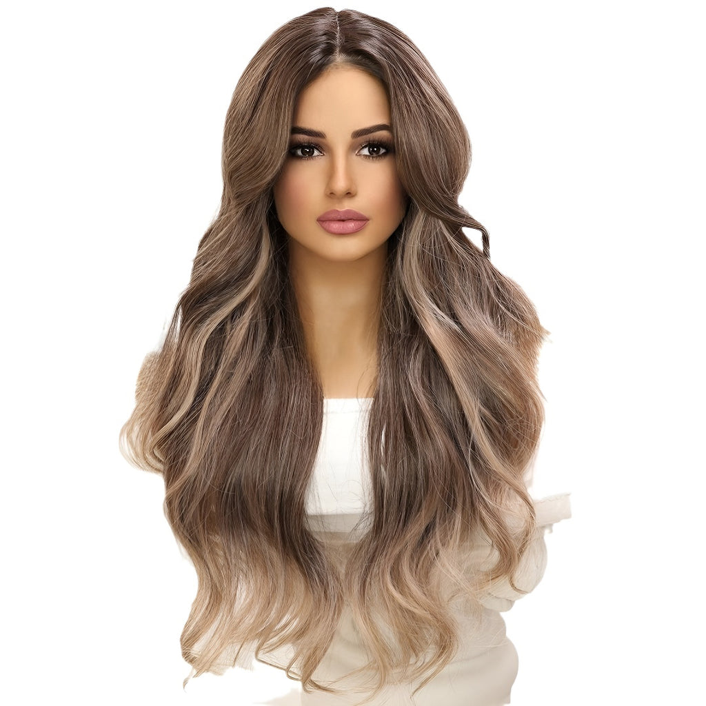 Fashion Wig Brown Gradient Highlight Lace Wig
