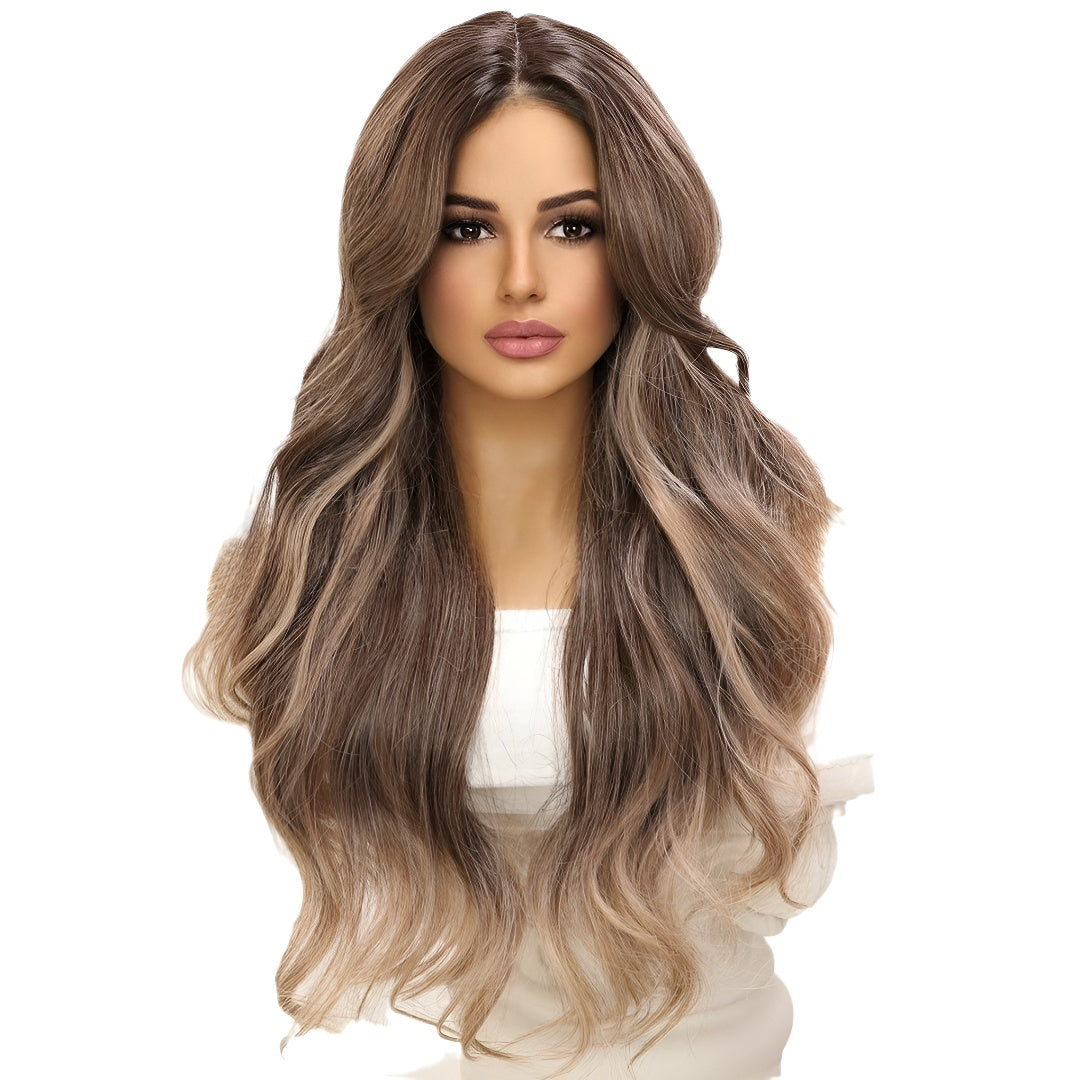 Fashion Wig Brown Gradient Highlight Lace Wig