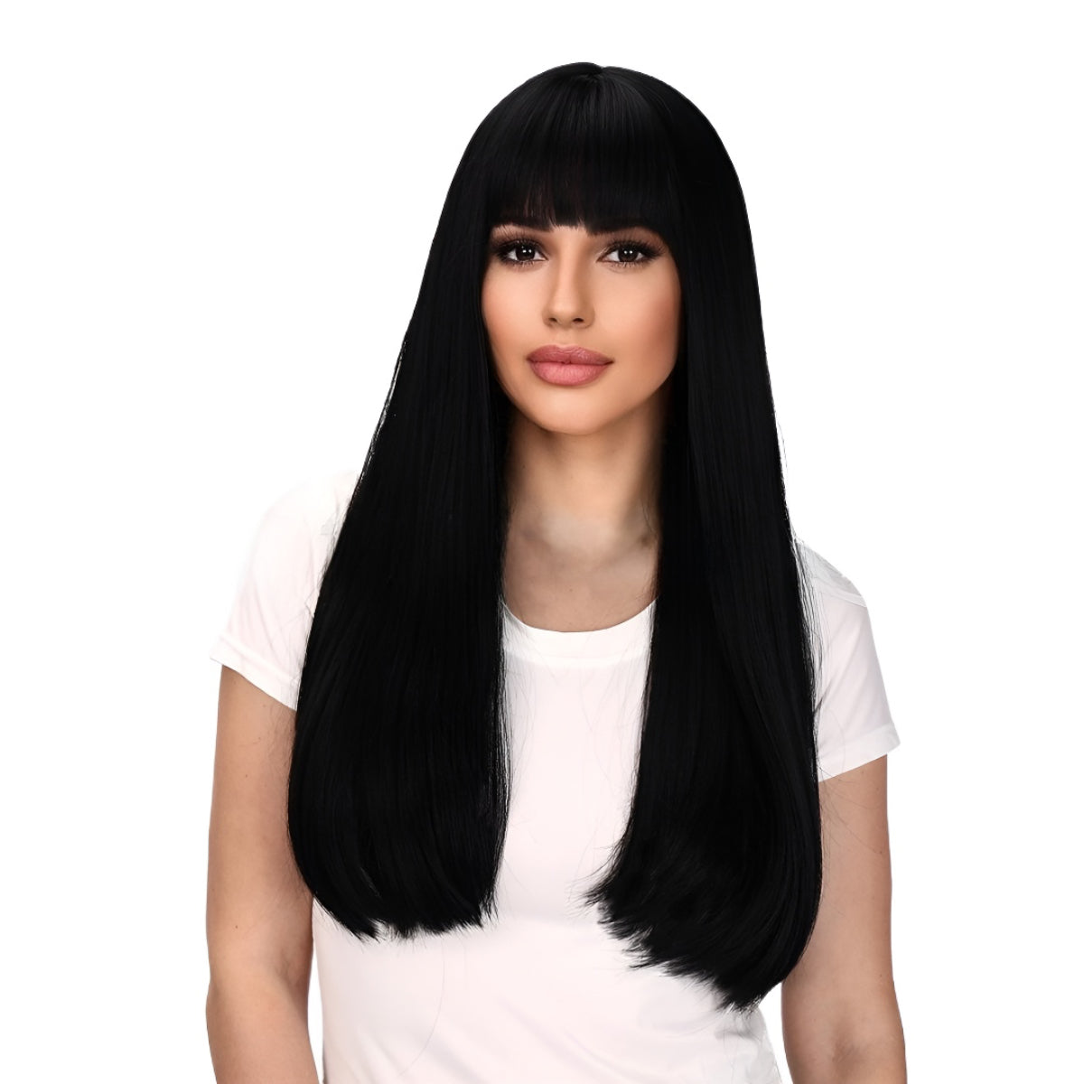 Fashion Wig Female Bangs Long Black Straight Hair