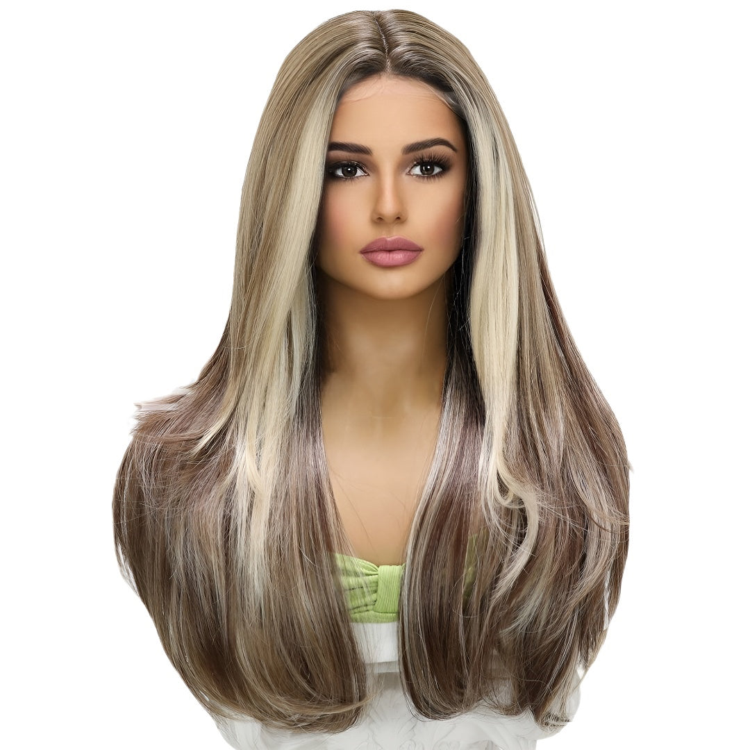 Fashion Wig Black and Gold Gradient Curly Wig Popular Wig