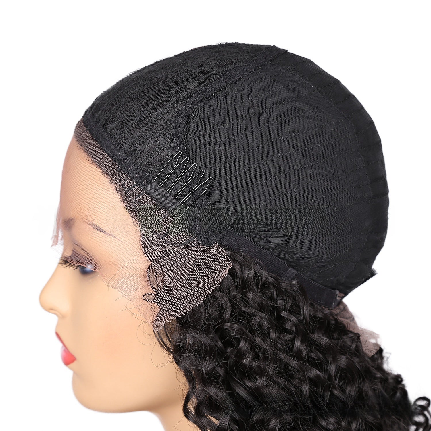 Women's Lace Front Wig Afro Small Curly Wig Head Cover Curly Wigs