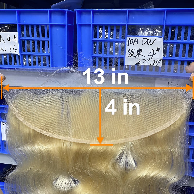 Real Human Hair Wig Hair Block 613 Transparent Lace Human Hair Women's Permable and Dyeable Hairpiece