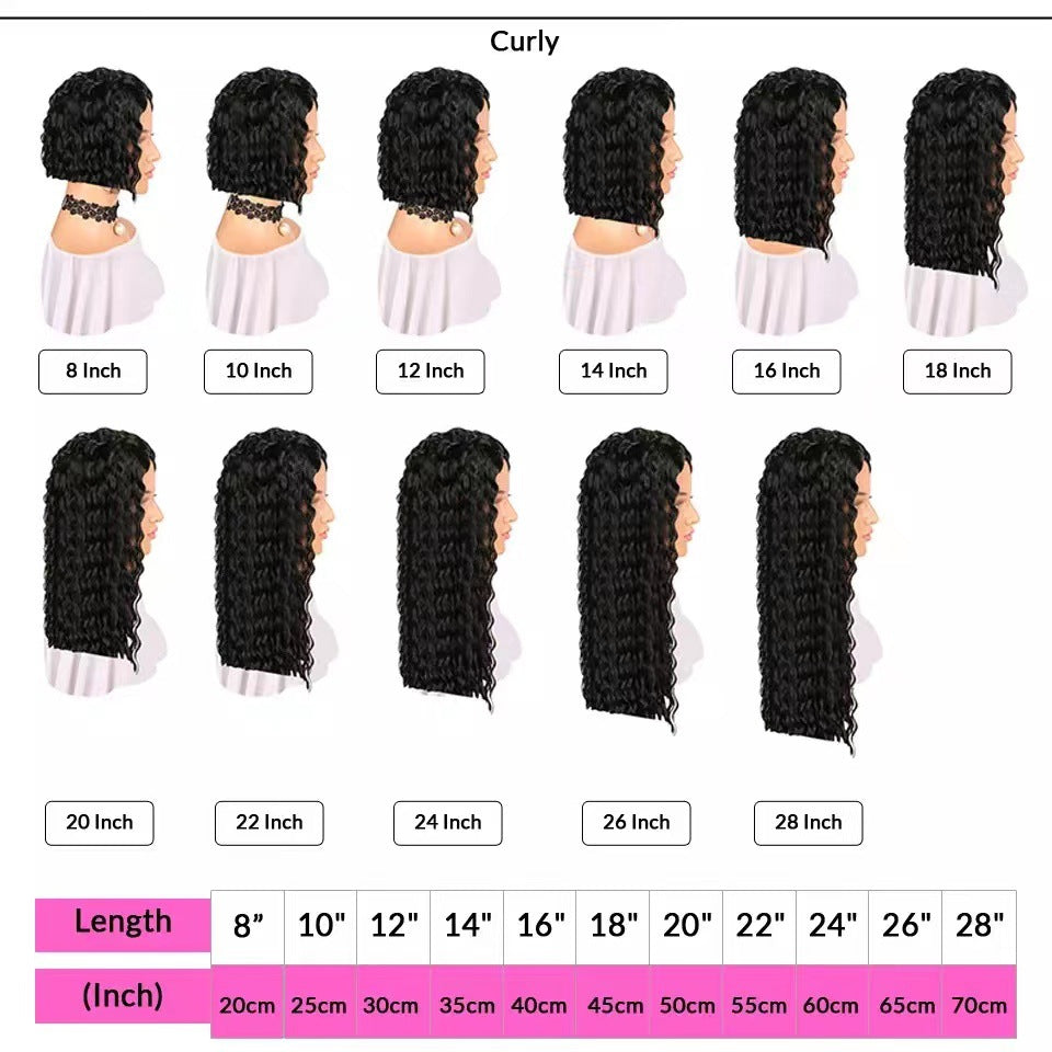 Human Hair Wigs Front Lace Wig Set Independent Station Hot Selling Black Small Curly Wig Cap In Stock