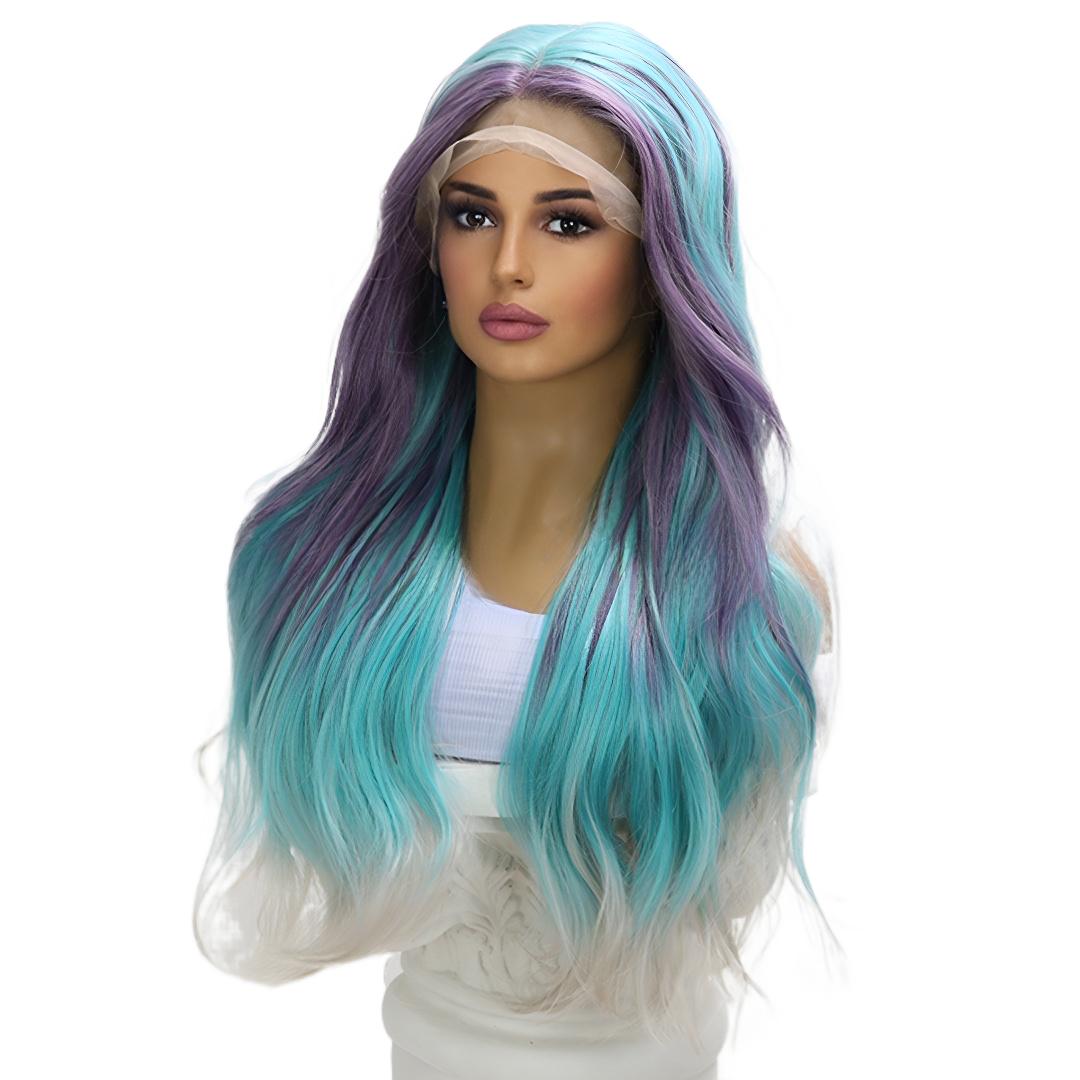 Fashion Women's Wig Middle Part Gradient Three Colors Large Volume Long Curly Full Wig Wholesale