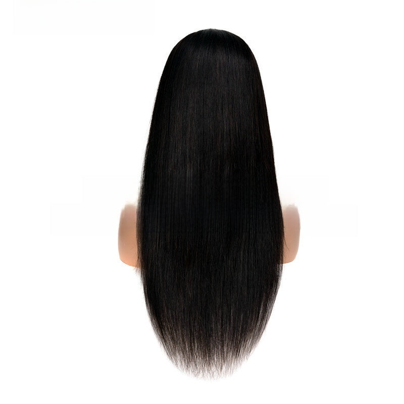 Ice Silk Headband Wig Straight Human Hair Long Straight Wig