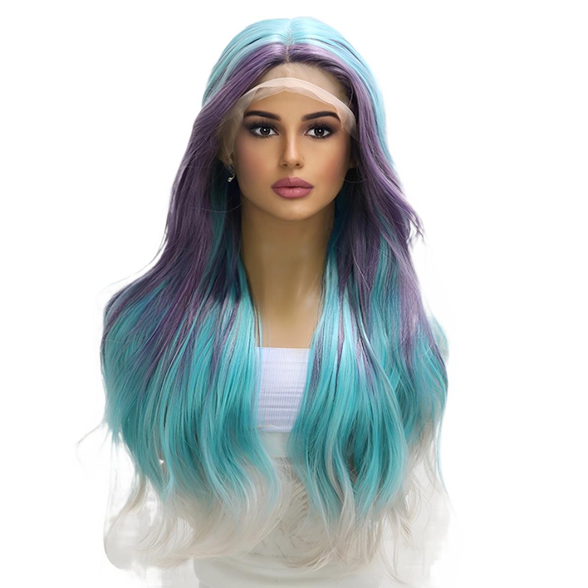 Fashion Women's Wig Middle Part Gradient Three Colors Large Volume Long Curly Full Wig Wholesale