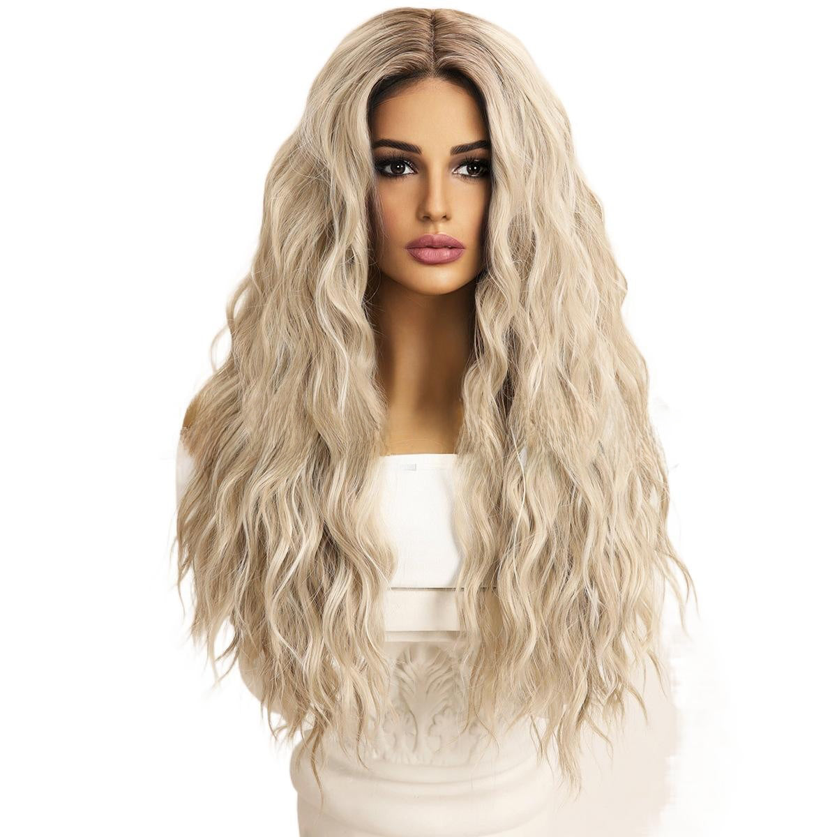 Fashion Front Lace Wig High-Grade Gray Curly Wig Hot-Selling Wig