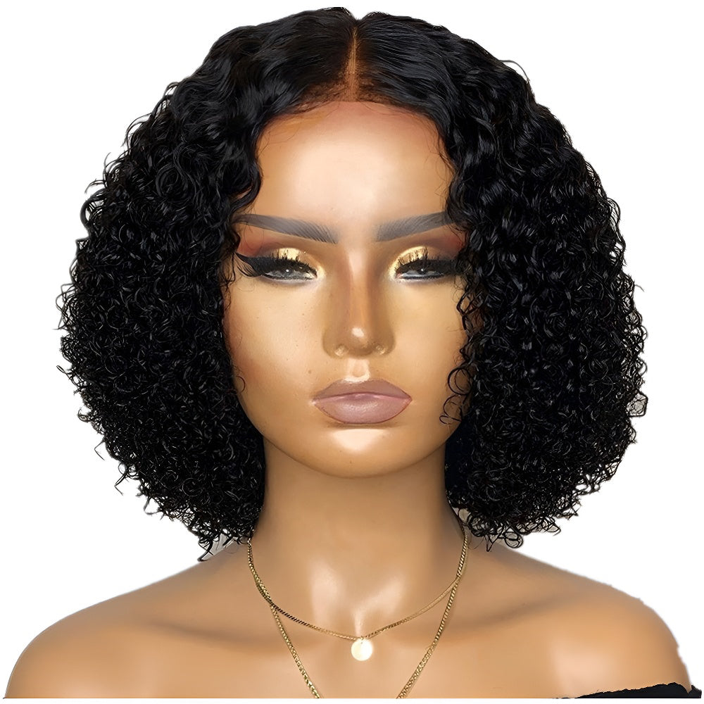 Wig for Women Short Curly Hair Middle Part Fluffy African Small Curly Hair Short Wig