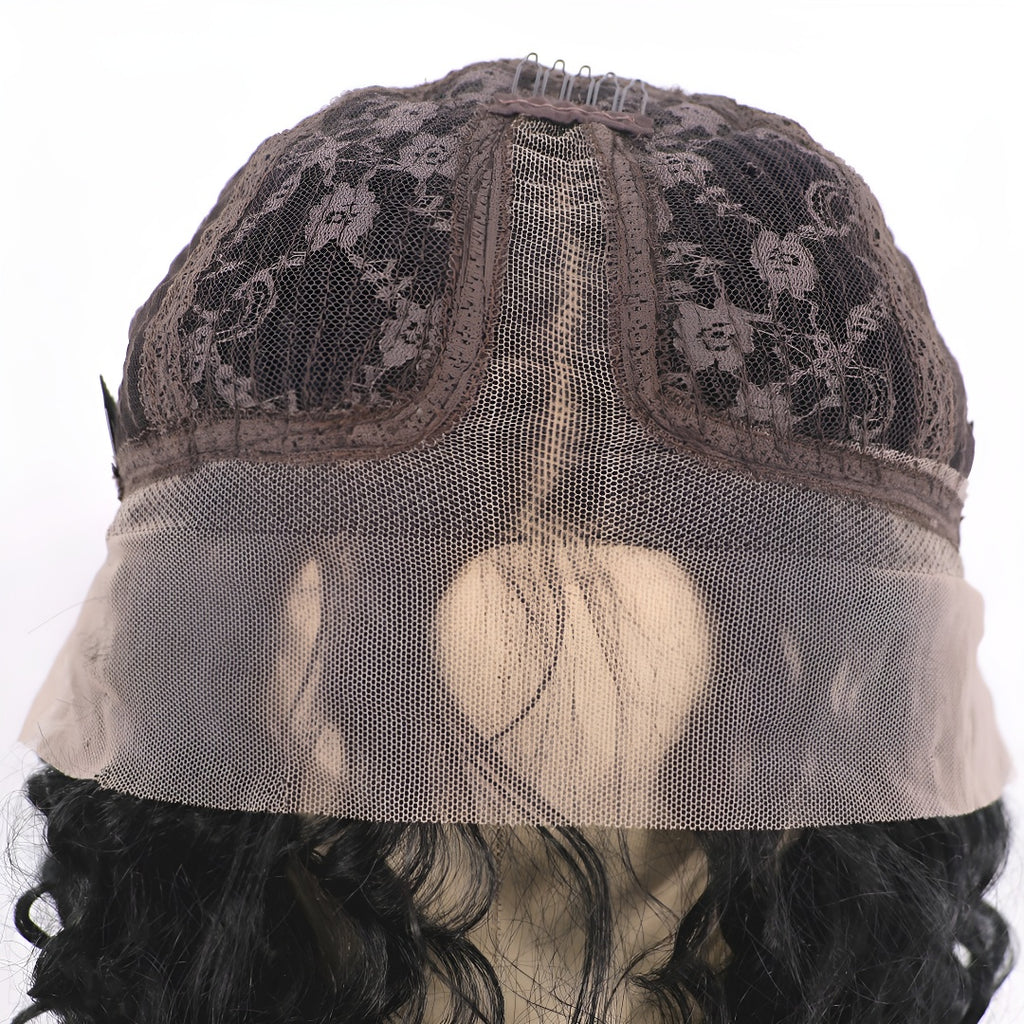 New Wig Women's Wig Small Lace Side Part H Brown Natural Long Curly Wig Cap