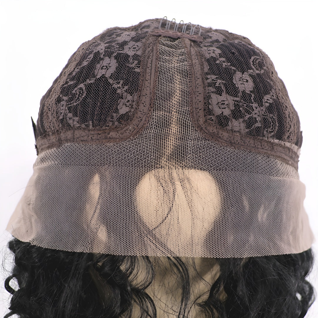New Wig Women's Wig Small Lace Side Part H Brown Natural Long Curly Wig Cap