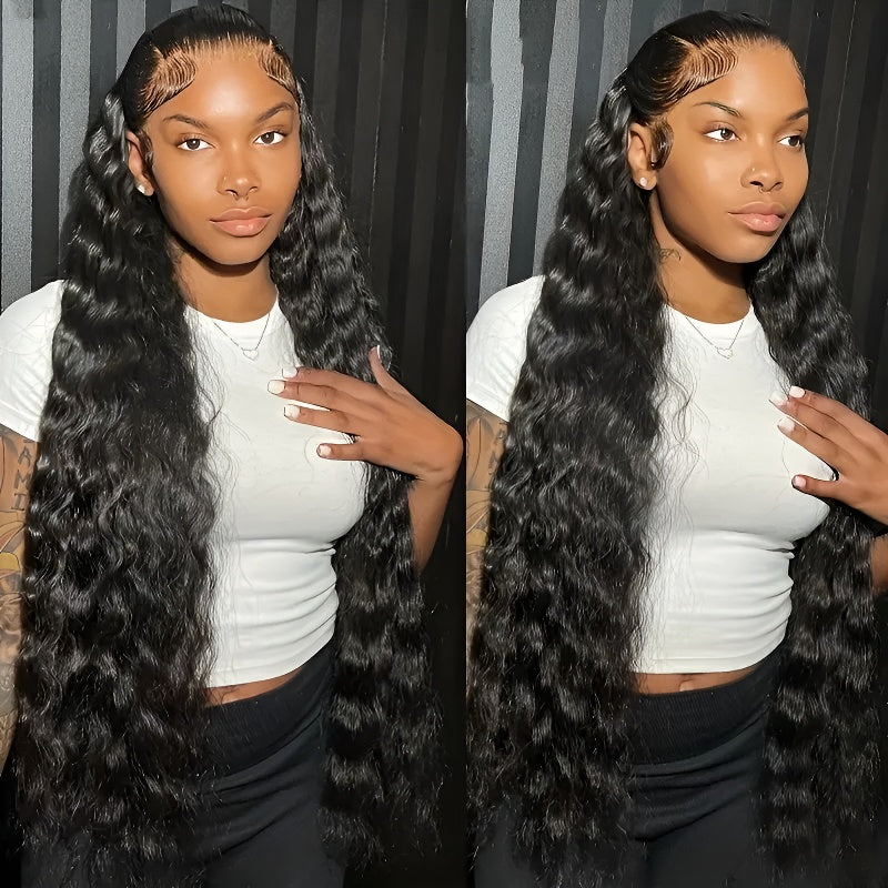 Front Lace Wig Small Curly Women's Long Hair Middle Part Long Curly Hair Fluffy Natural Daily Wig