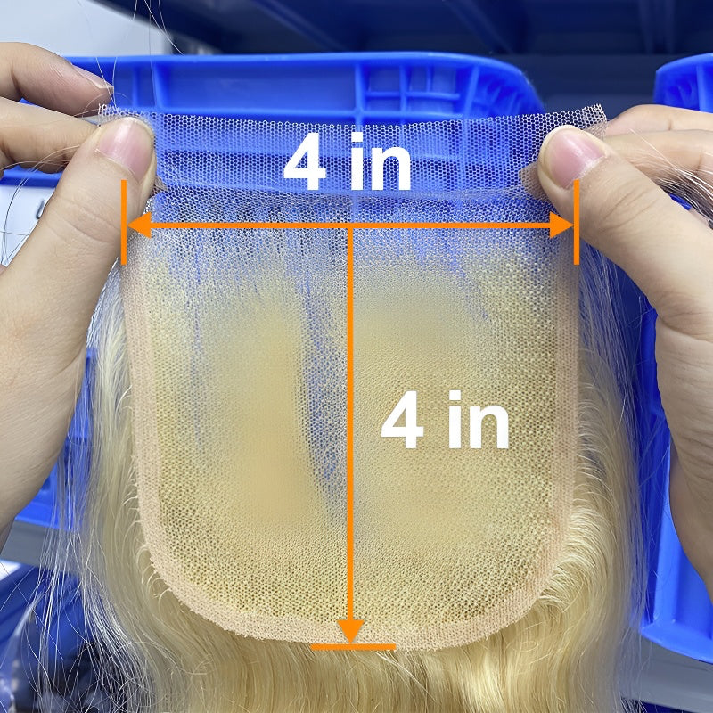 Real Human Hair Wig Hair Block 613 Transparent Lace Human Hair Women's Permable and Dyeable Hairpiece