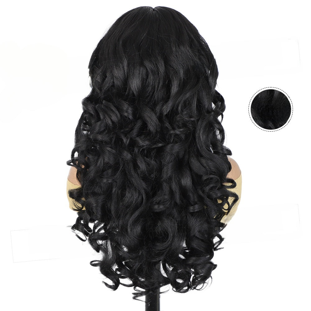 Wig for Women Fluffy Yaki Lace Front Wig Long Curly