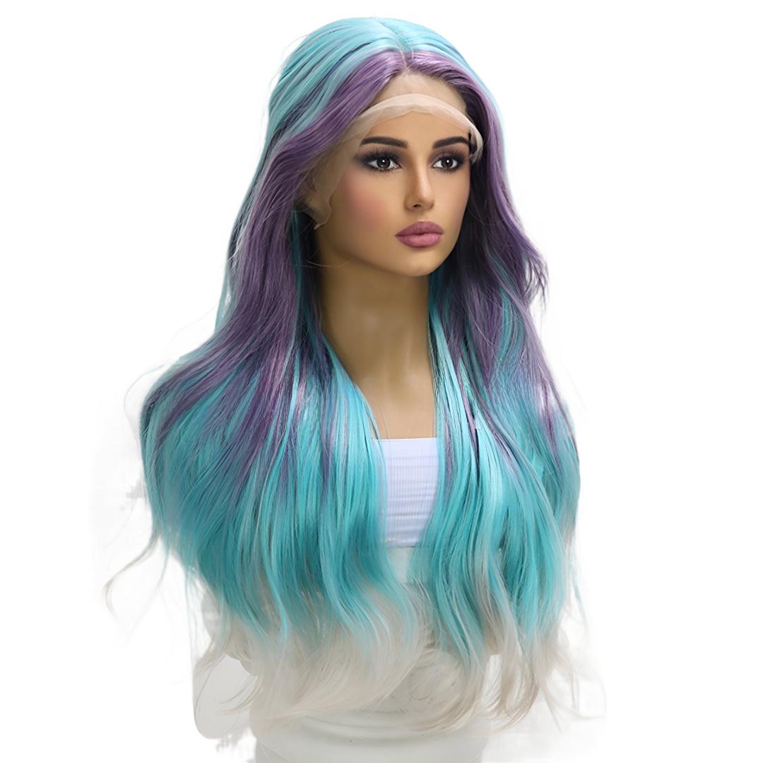 Fashion Women's Wig Middle Part Gradient Three Colors Large Volume Long Curly Full Wig Wholesale