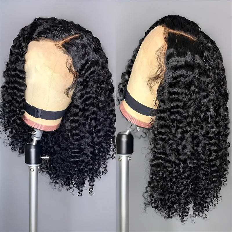Short Curly Lace Front Parted Wig for Women, Natural Everyday Style