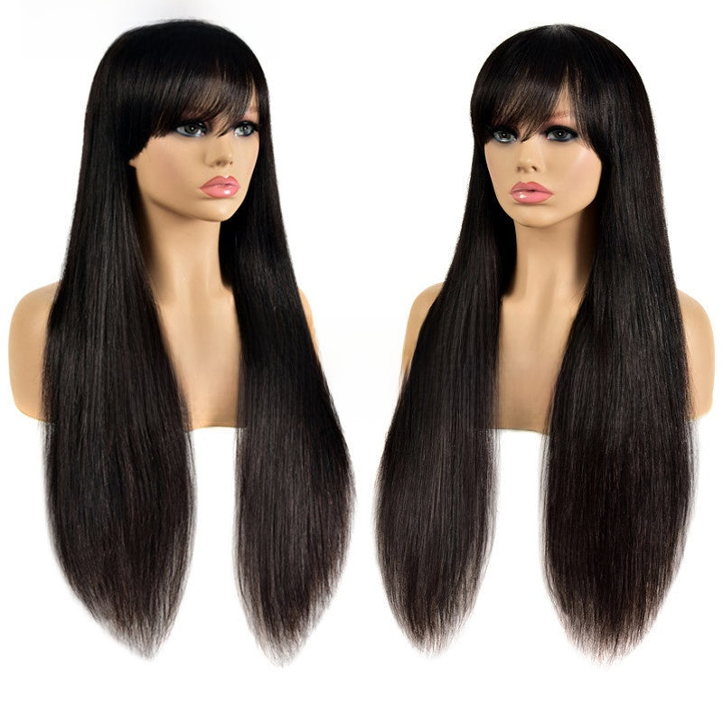 Headgear Straight Wigs Brazilian Hair Real Human Hair Long Straight Wig