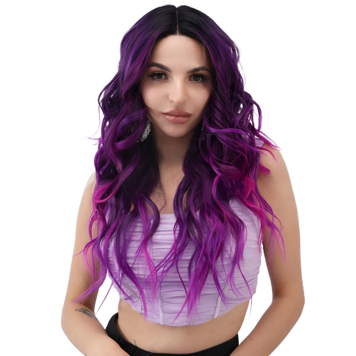 Fashion Front Lace Wig Purple Curly Hair Hot-Selling Wig