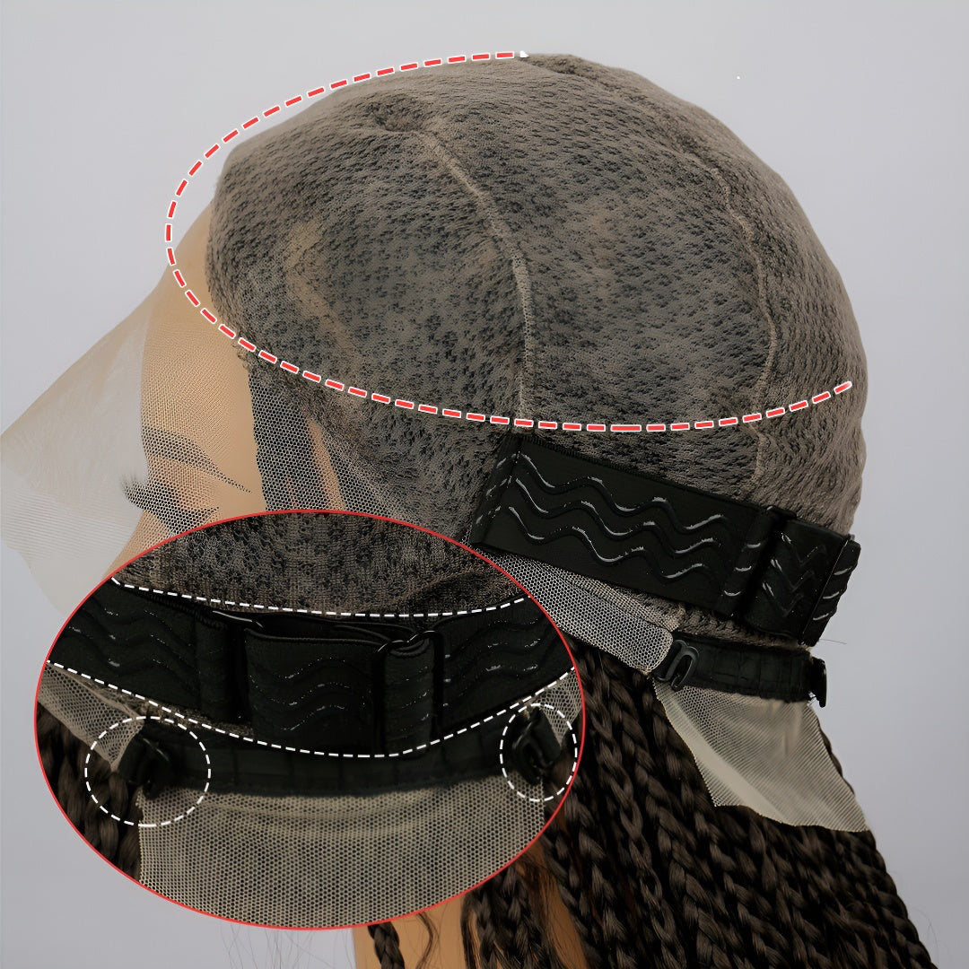 Three-strand Braid Princess Wig for Women Full Lace Braid Headpiece Crochet Dreadlocks