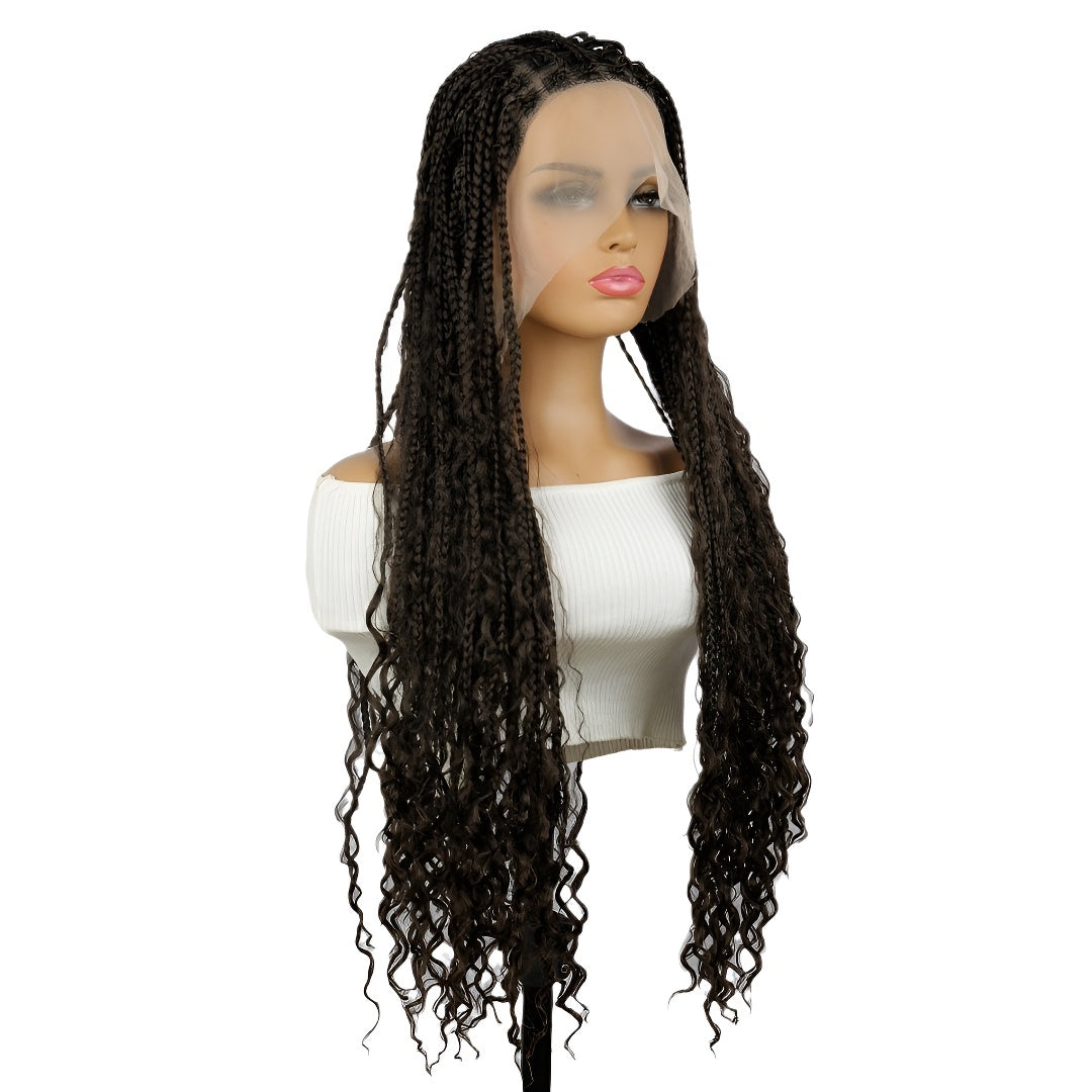 Three-strand Braid Princess Wig for Women Full Lace Braid Headpiece Crochet Dreadlocks
