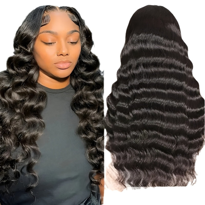 Front Lace Wig Small Curly Women's Long Hair Middle Part Long Curly Hair Fluffy Natural Daily Wig