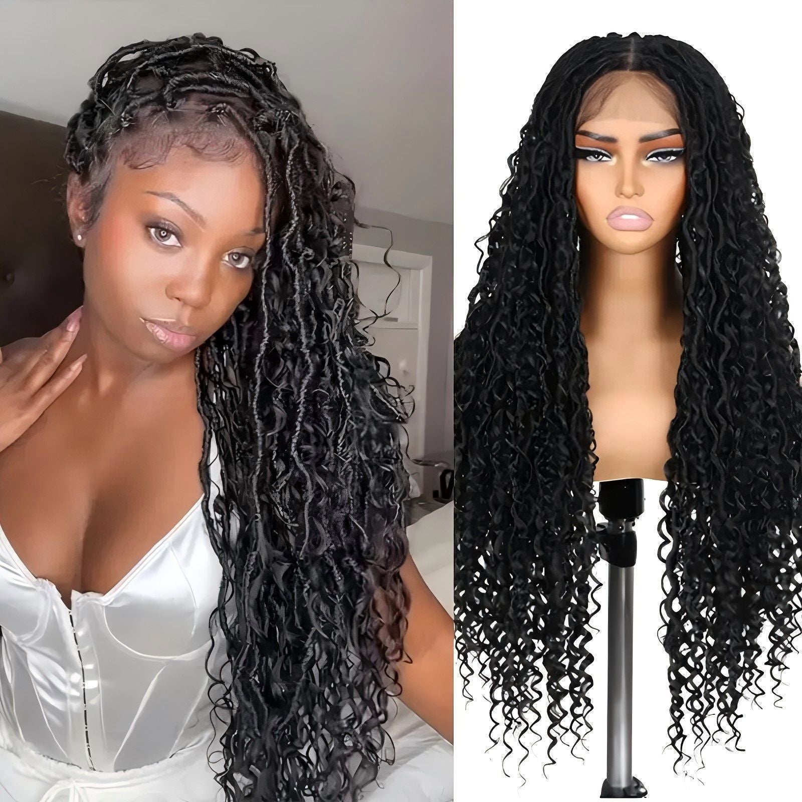 Hot-Selling Full Lace New Goddess Locs Braids Wig