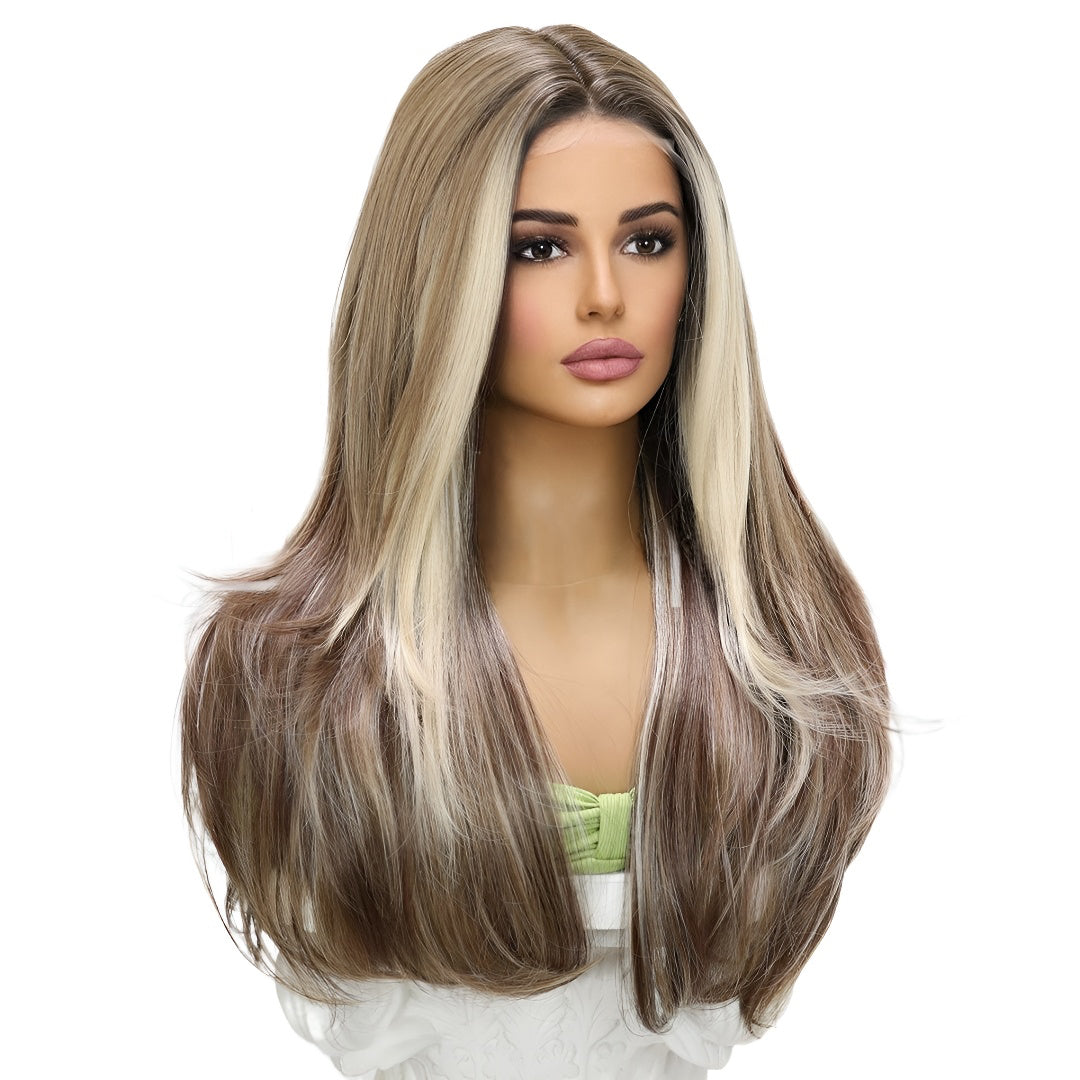 Fashion Wig Black and Gold Gradient Curly Wig Popular Wig