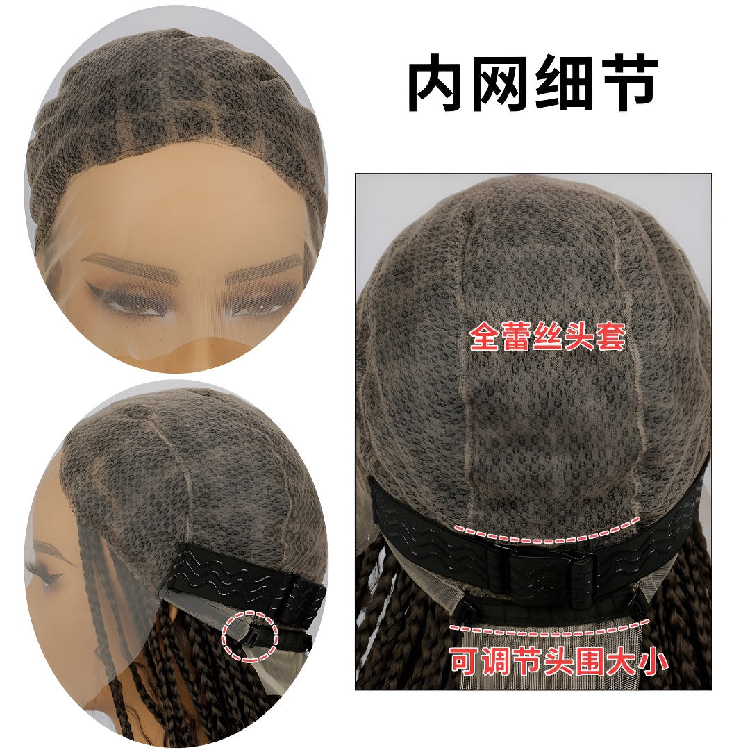 Three-strand Braid Princess Wig for Women Full Lace Braid Headpiece Crochet Dreadlocks