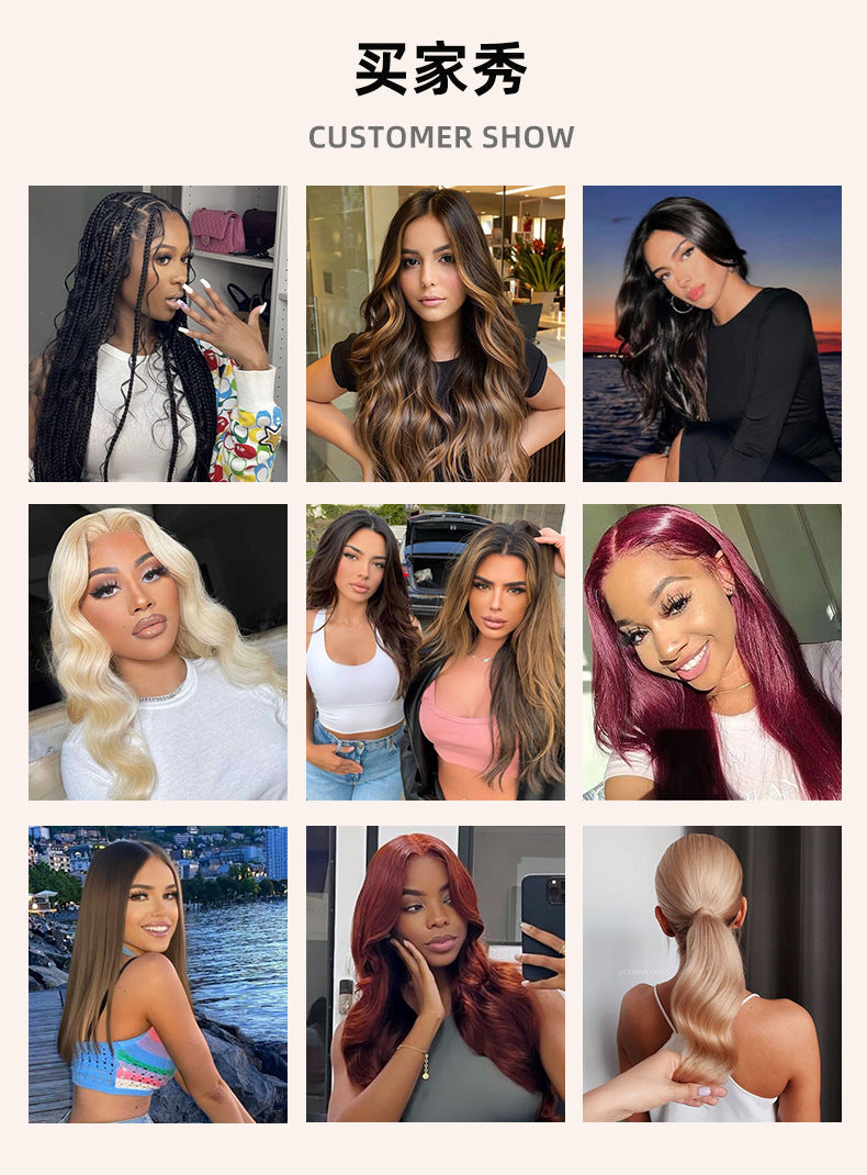 Real Human Hair Wig Hair Block 613 Transparent Lace Human Hair Women's Permable and Dyeable Hairpiece
