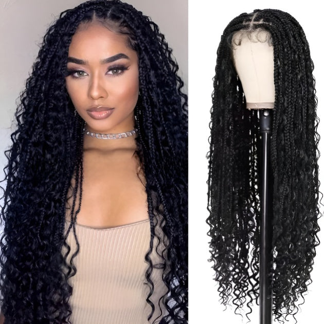 Full Lace Air Three-strand Braid Flyaway Wig Braided Lace Wig Hand Crochet Lace Wig