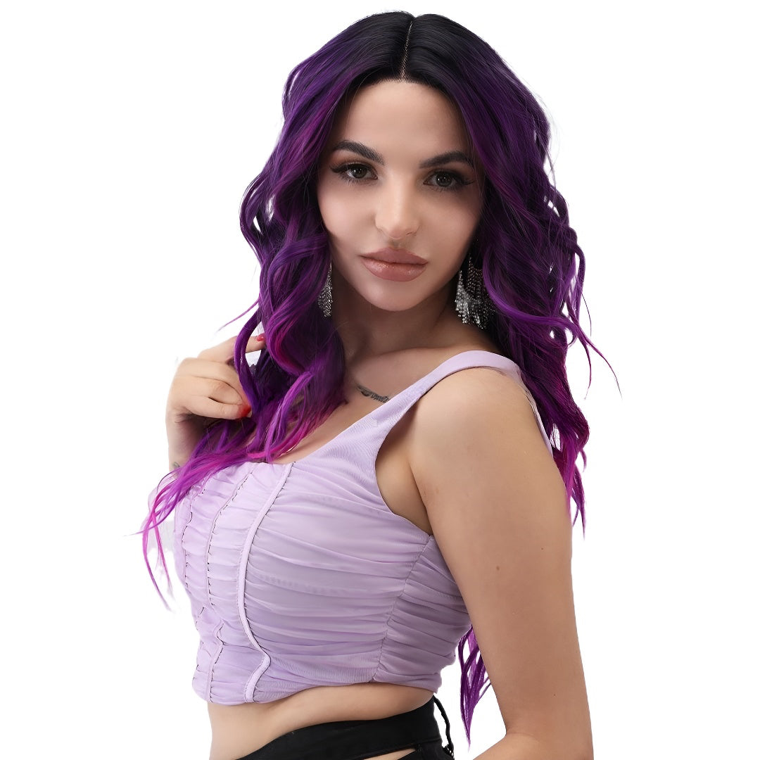 Fashion Front Lace Wig Purple Curly Hair Hot-Selling Wig