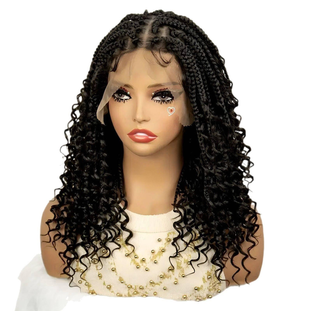 Hot Selling Hand Crochet Lace Three-strand Braid Flyaway Box Braids Wigs