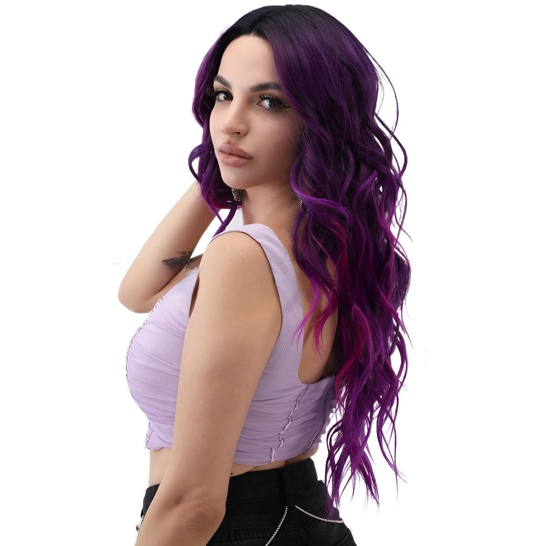 Fashion Front Lace Wig Purple Curly Hair Hot-Selling Wig
