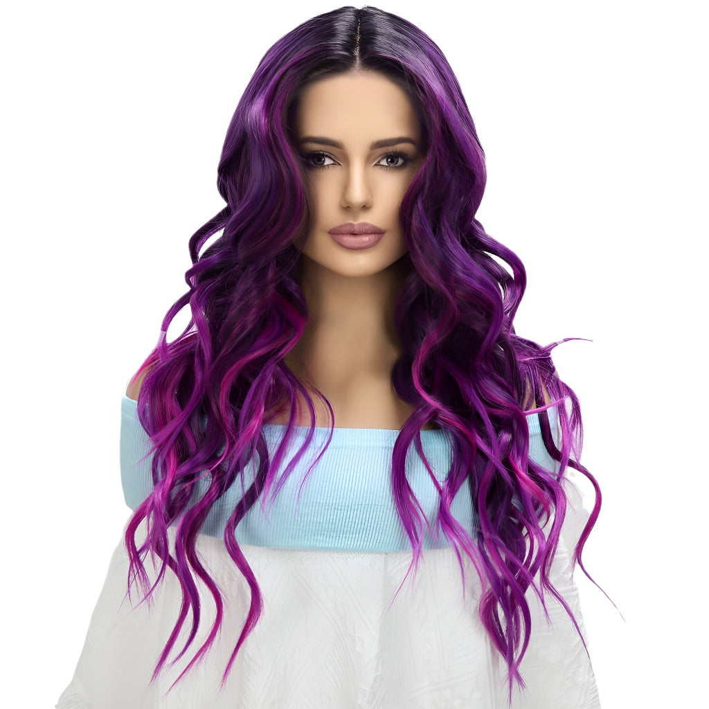 Fashion Front Lace Wig Purple Curly Hair Hot-Selling Wig
