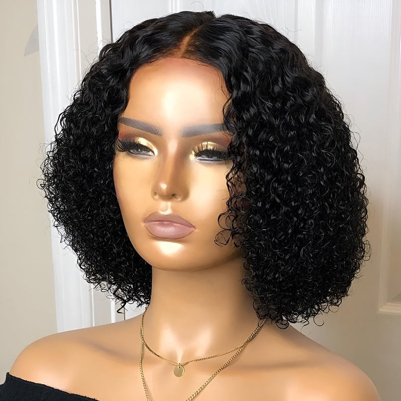 Wig for Women Short Curly Hair Middle Part Fluffy African Small Curly Hair Short Wig