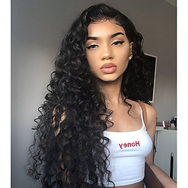 Fashion Side Part Long Curly Wig for Black Women Small Curly Wig