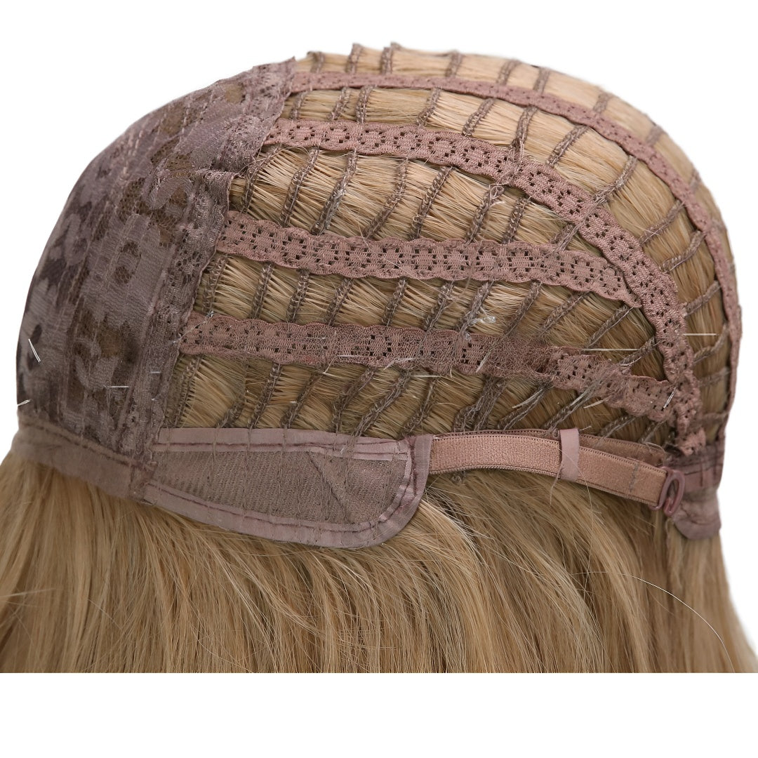 Hot-Selling Fashion Wig for Women with Bangs, Light Brown Long Straight Hair, High-Temperature Fiber Wig, Same-Day Delivery
