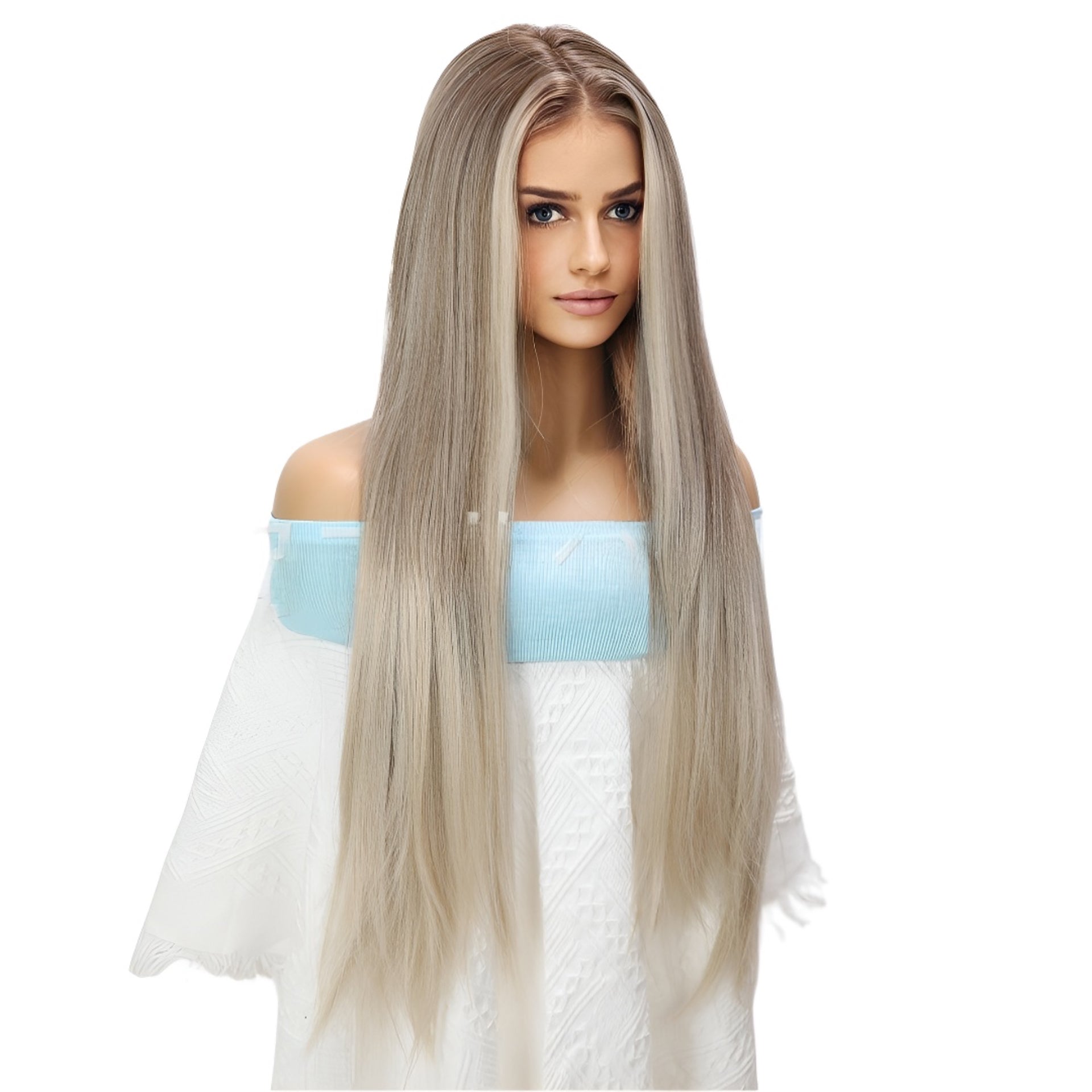 Fashion Front Lace Wig Gray Straight Hair Wig Hot-Selling Wig
