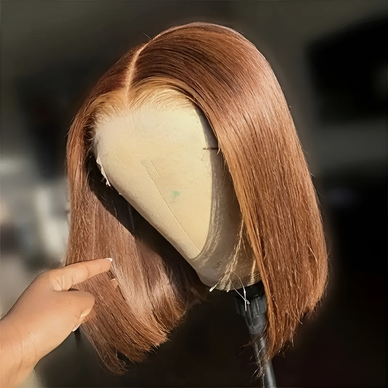 12A Vietnam Bone Straight Bob Human Hair Wigs Front Lace Wig Set