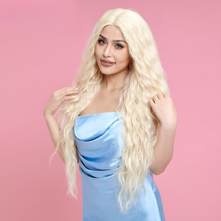 Hot Selling Long Water Wave Fashion Curly Hair Front Lace Wig Cosplay Fashion Wig