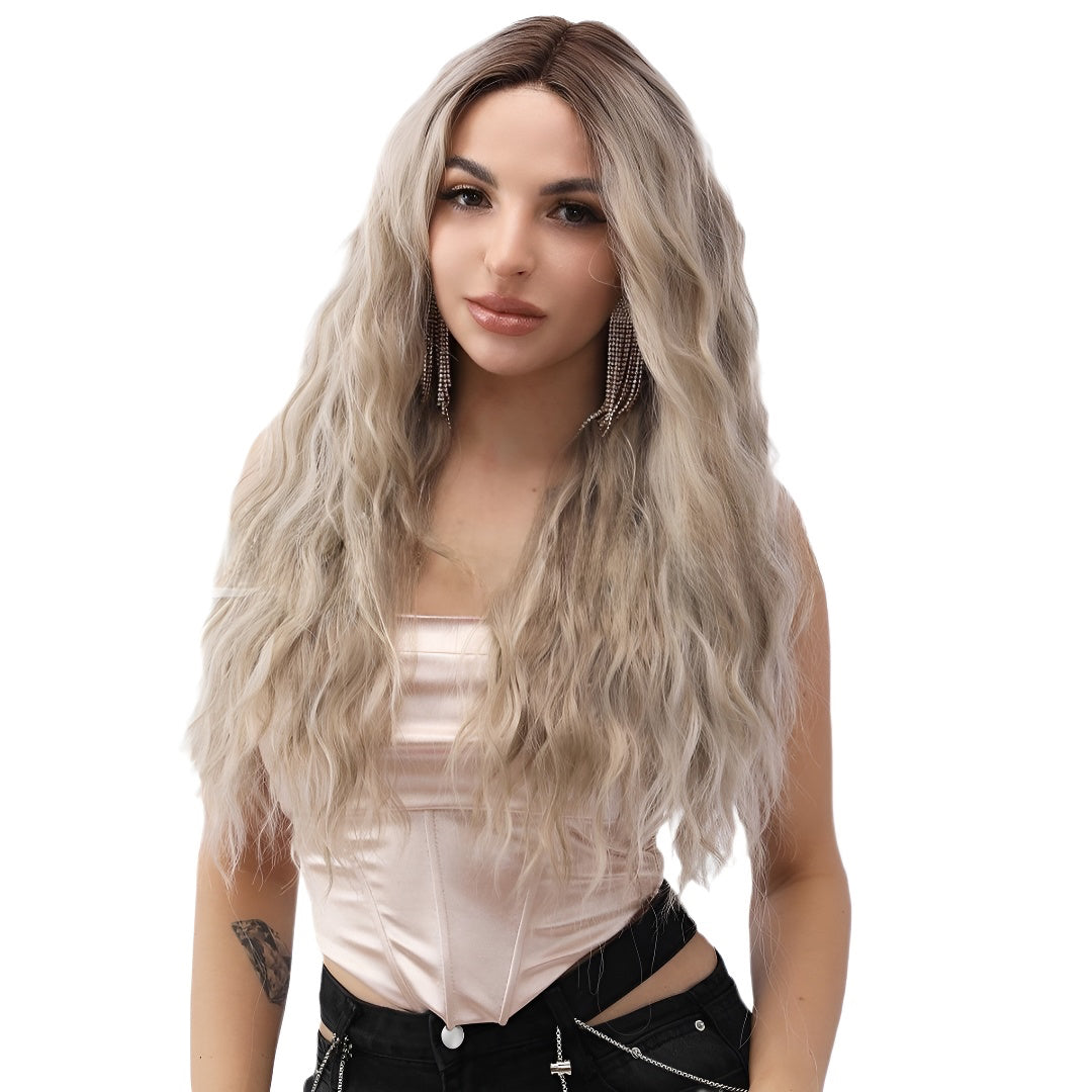 Fashion Front Lace Wig High-Grade Gray Curly Wig Hot-Selling Wig