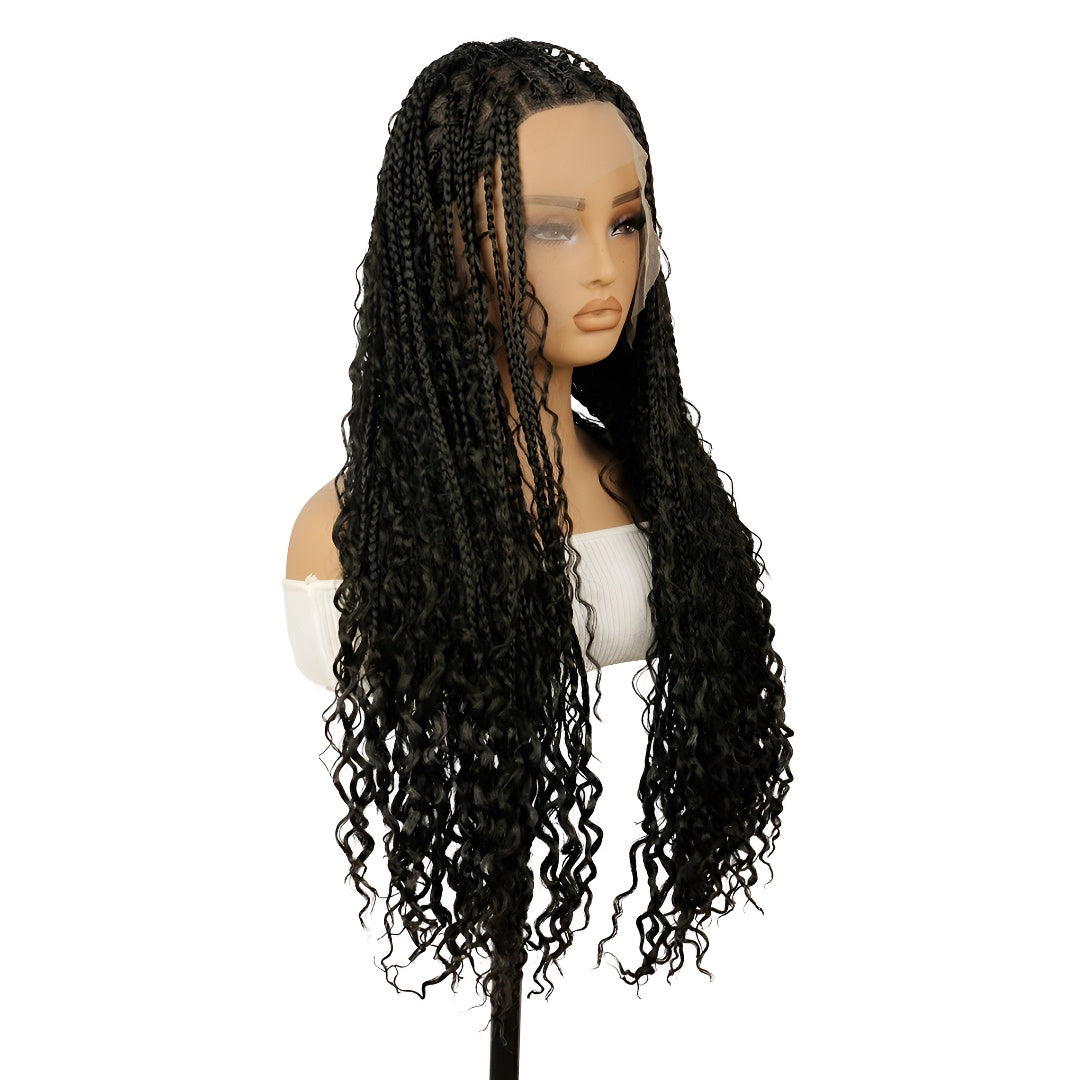 Three-strand Braid Princess Wig for Women Full Lace Braid Headpiece Crochet Dreadlocks