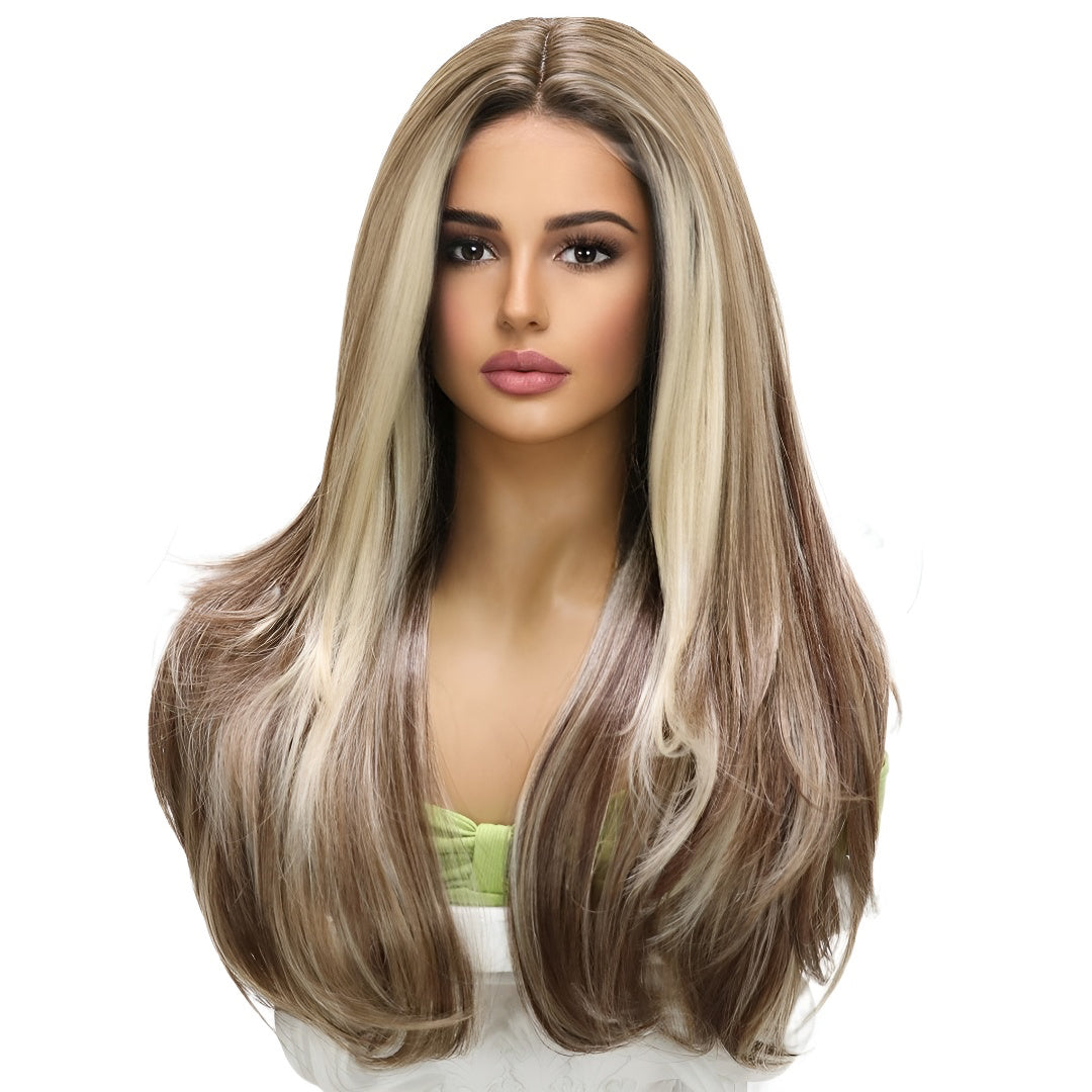 Fashion Wig Black and Gold Gradient Curly Wig Popular Wig