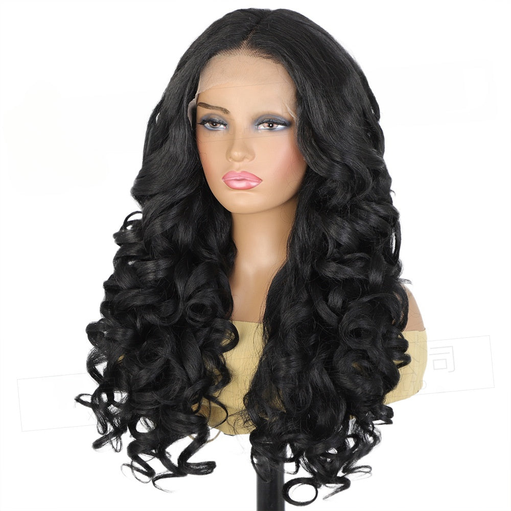 Wig for Women Fluffy Yaki Lace Front Wig Long Curly