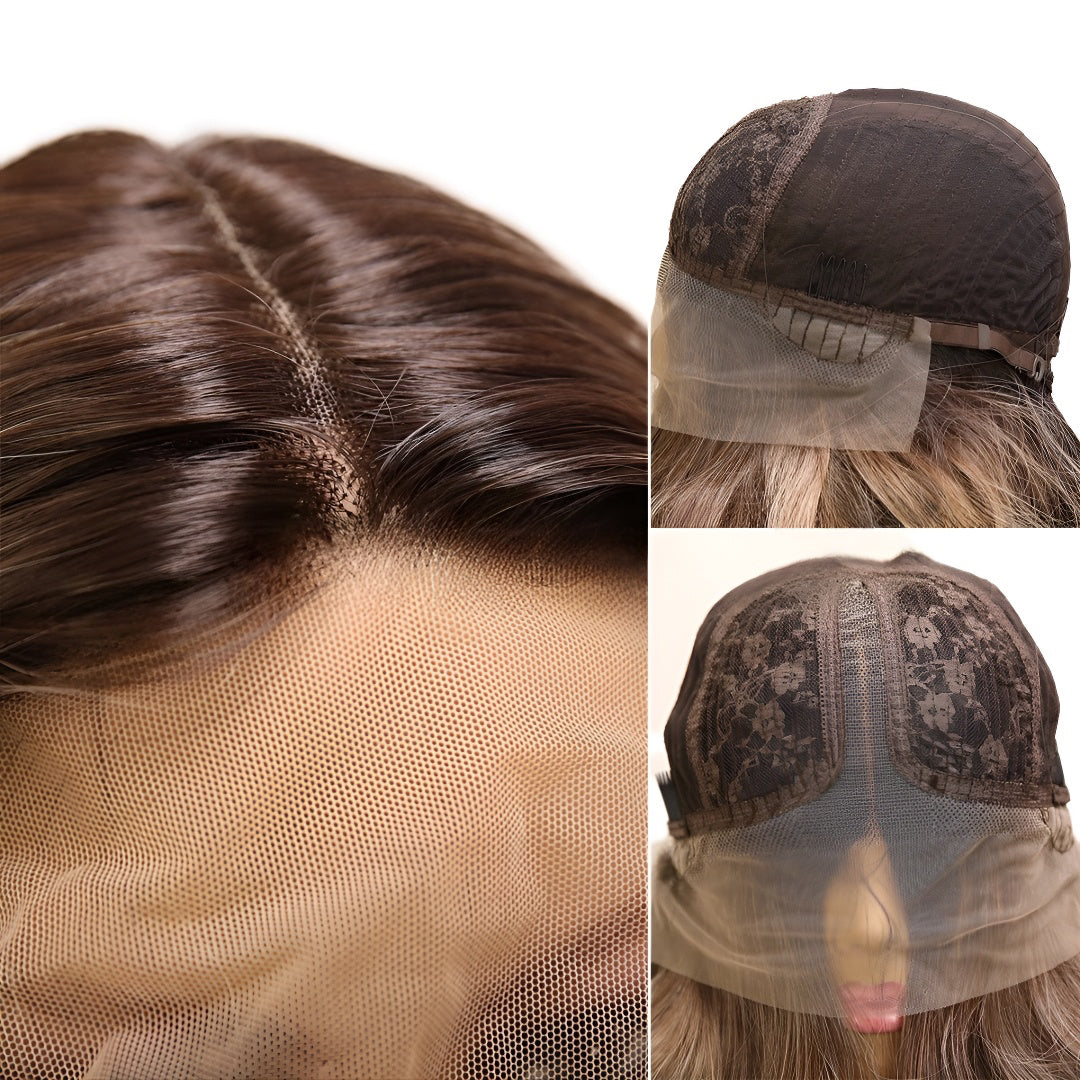 Fashion Wig Brown Gradient Highlight Lace Wig