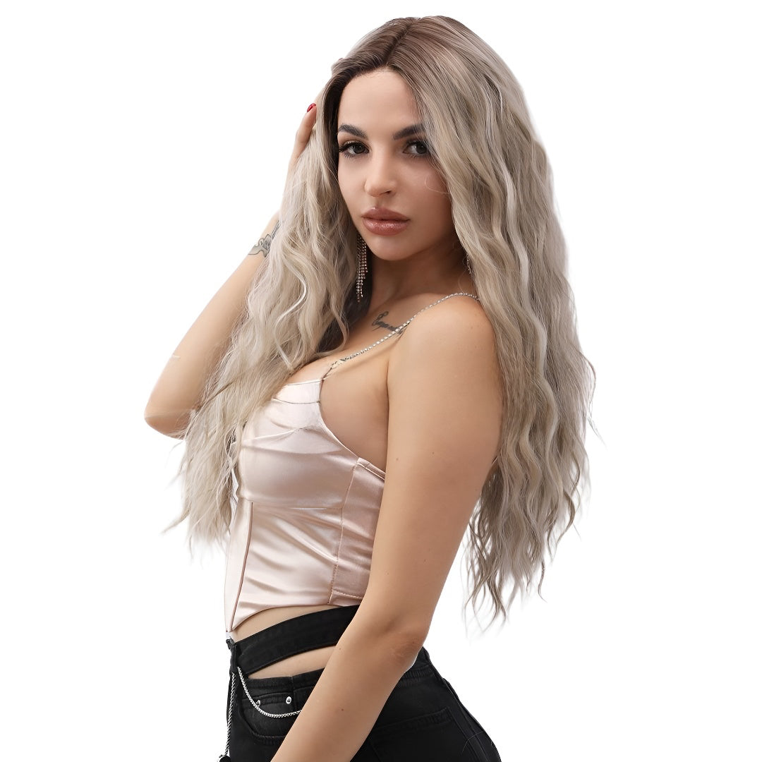 Fashion Front Lace Wig High-Grade Gray Curly Wig Hot-Selling Wig